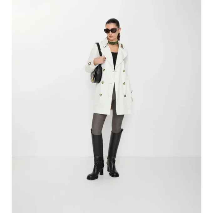Krótki Kensington Trench Coat z Tropical Gabardine Krótki Kensington Trench Coat z Tropical Gabardine