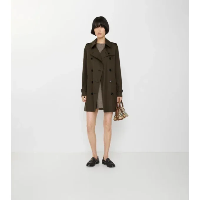 Krótki Kensington Trench Coat z Tropical Gabardine Krótki Kensington Trench Coat z Tropical Gabardine