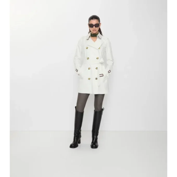 Krótki Kensington Trench Coat z Tropical Gabardine Krótki Kensington Trench Coat z Tropical Gabardine