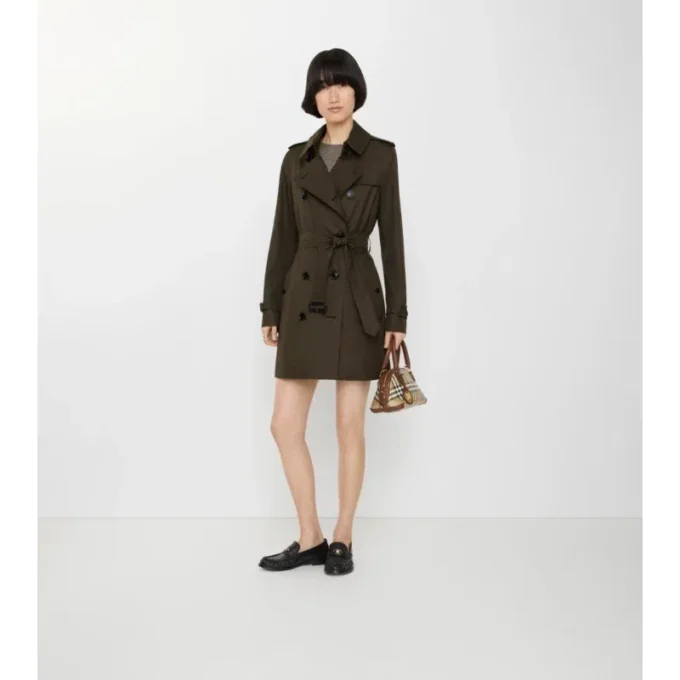 Krótki Kensington Trench Coat z Tropical Gabardine Krótki Kensington Trench Coat z Tropical Gabardine