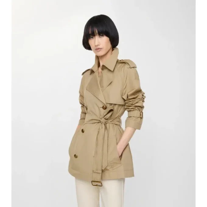Krótki, lekki bawełniany Belgravia Trench Coat 