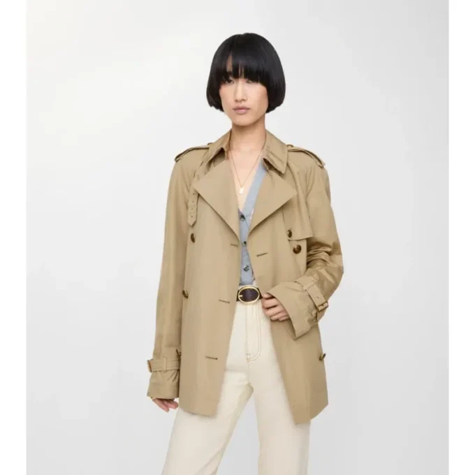 Krótki, lekki bawełniany Belgravia Trench Coat 