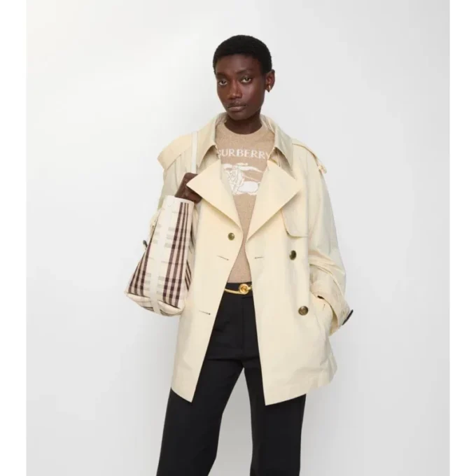 Krótki, lekki Trench Coat Fitzrovia z bawełny