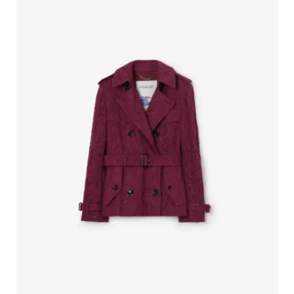 Krótki Trench Coat Foxfield z koronką w wzór paisley
