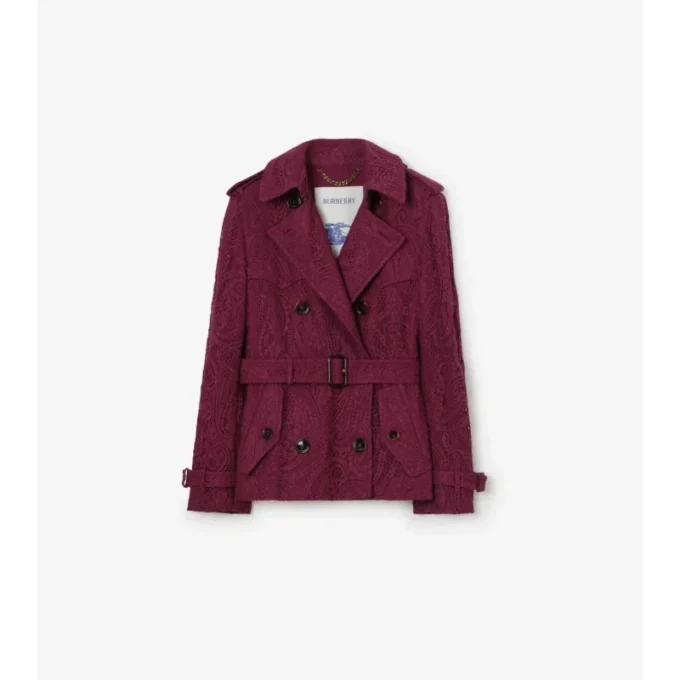 Krótki Trench Coat Foxfield z koronką w wzór paisley Krótki Trench Coat Foxfield z koronką w wzór paisley