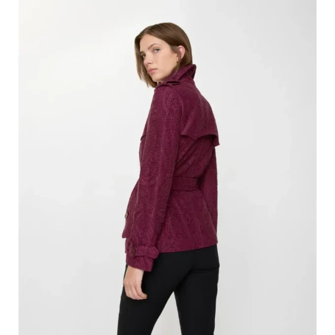 Krótki Trench Coat Foxfield z koronką w wzór paisley Krótki Trench Coat Foxfield z koronką w wzór paisley