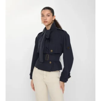 Krótki Trench Coat Trerose z płótna