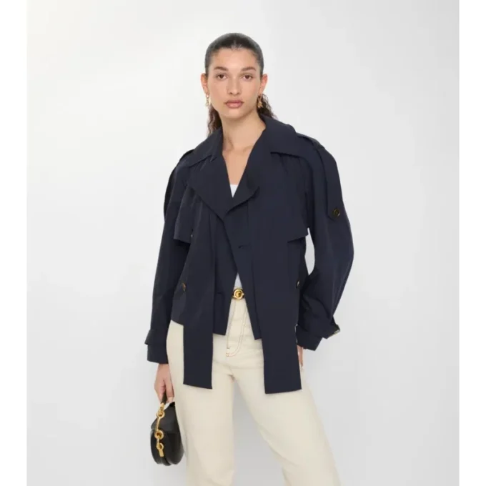 Krótki Trench Coat Trerose z płótna