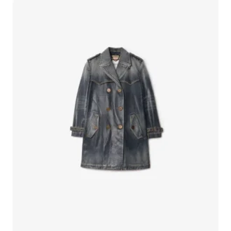 Krótki Trench Coat z jeansu