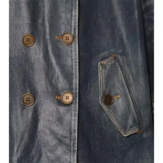 Krótki Trench Coat z jeansu