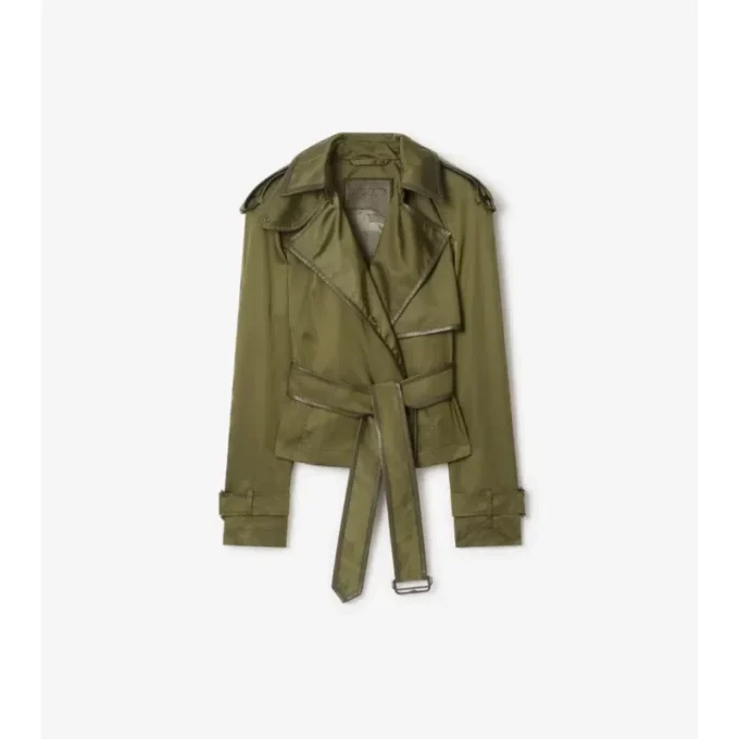 Krótki Trench Coat z mieszanki nylonu