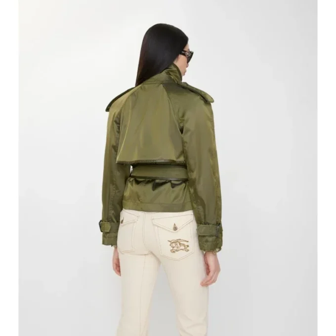 Krótki Trench Coat z mieszanki nylonu