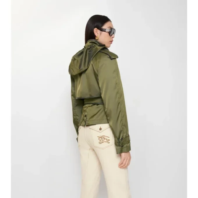 Krótki Trench Coat z mieszanki nylonu