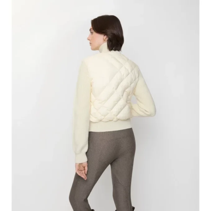 Kurtka z nylonu i wełny z wzorem Check-Stitch