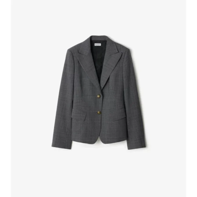 Kurtka z wełny w kratę Kurtka z wełny w kratę