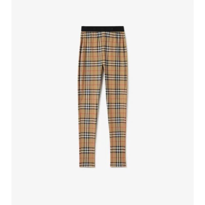 Legginsy z elastycznego dżerseju w kratę