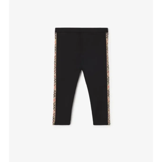 Legginsy z nylonu z wykończeniem w kratę