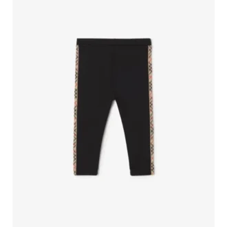 Legginsy z nylonu z wykończeniem w kratę
