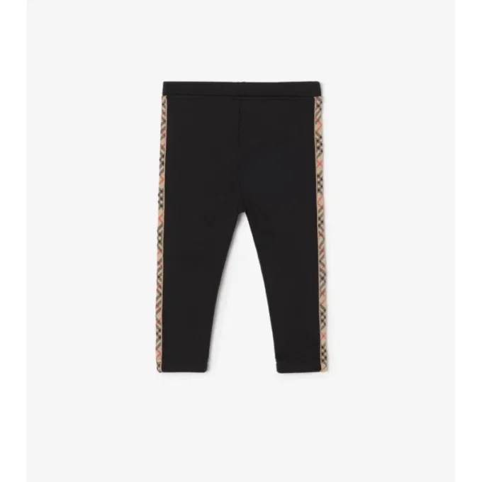 Legginsy z nylonu z wykończeniem w kratę