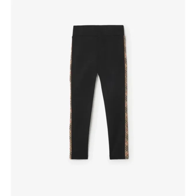 Legginsy z nylonu z wykończeniem w kratę