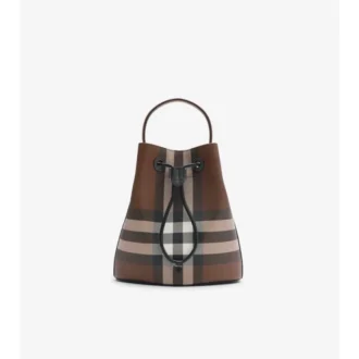 Mała torebka typu bucket z wzorem w kratkę
