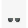 Metalowe okulary przeciwsłoneczne w kwadratowych oprawkach z logo Metalowe okulary przeciwsłoneczne w kwadratowych oprawkach z logo