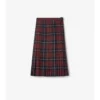 Midi kilt z mieszanki wełny w kratę