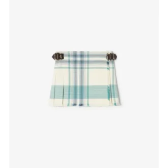 Mini kilt z mieszanki wiskozy w kratę