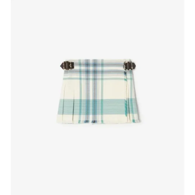 Mini kilt z mieszanki wiskozy w kratę