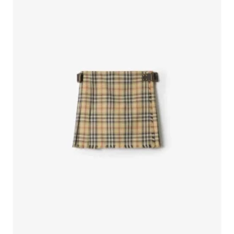 Mini kilt z wełny w kratę