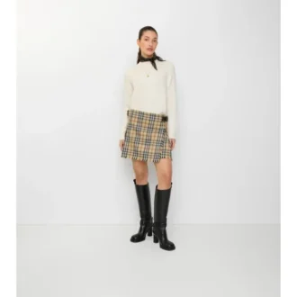 Mini kilt z wełny w kratę