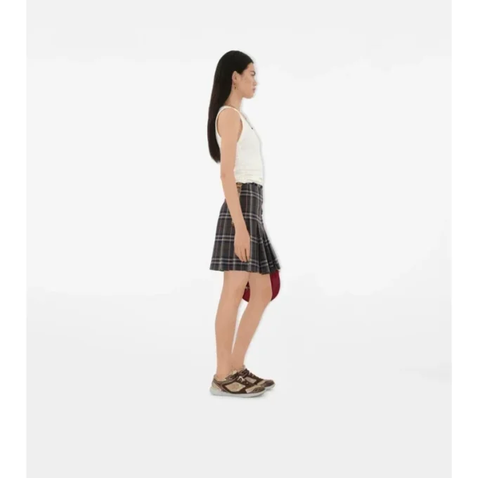 Mini kilt z wełny w kratę