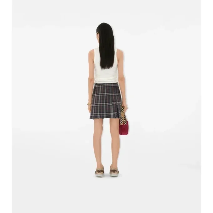 Mini kilt z wełny w kratę