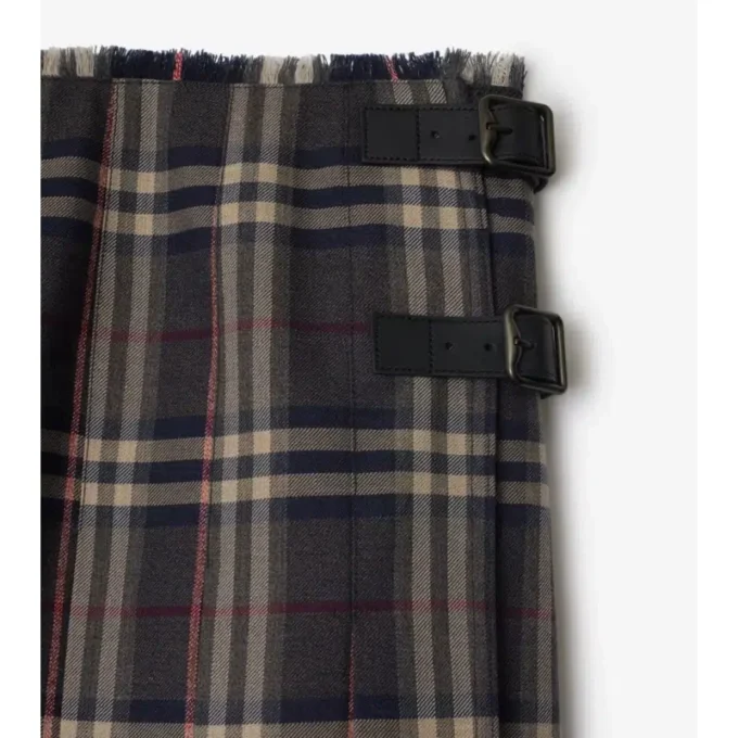 Mini kilt z wełny w kratę