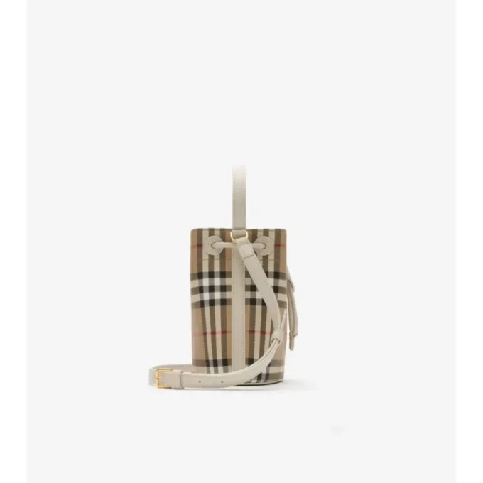 Mini torebka typu bucket z wzorem w kratkę