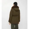 Parka z Gabardine z wykończeniem z owczej skóry