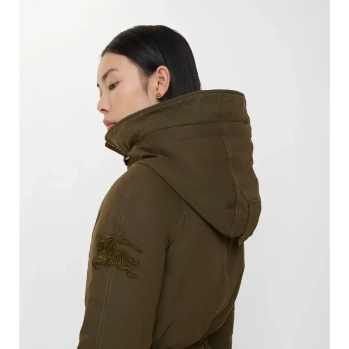 Parka z Gabardine z wykończeniem z owczej skóry