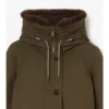 Parka z Gabardine z wykończeniem z owczej skóry