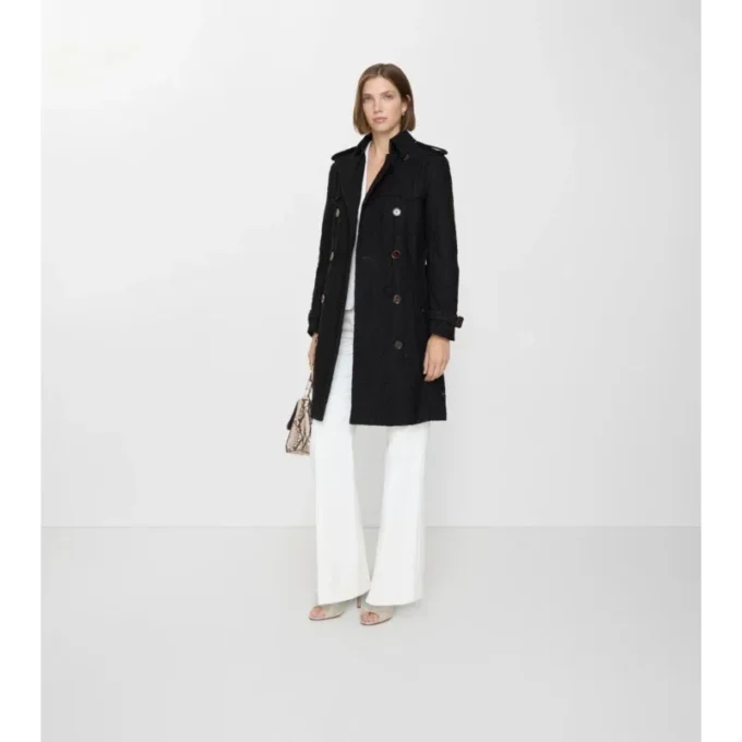 Płaszcz trencz Foxfield o średniej długości z koronką w wzór paisley Płaszcz trencz Foxfield o średniej długości z koronką w wzór paisley