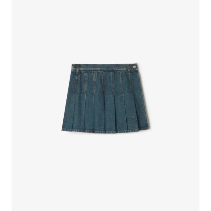 Plisowana mini spódniczka z jeansu