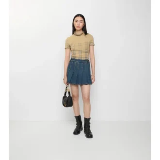 Plisowana mini spódniczka z jeansu