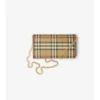 Portfel z łańcuszkowym paskiem w kratkę