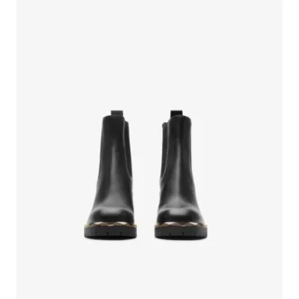 Skórzane buty Chelsea z obcasem typu gravel 