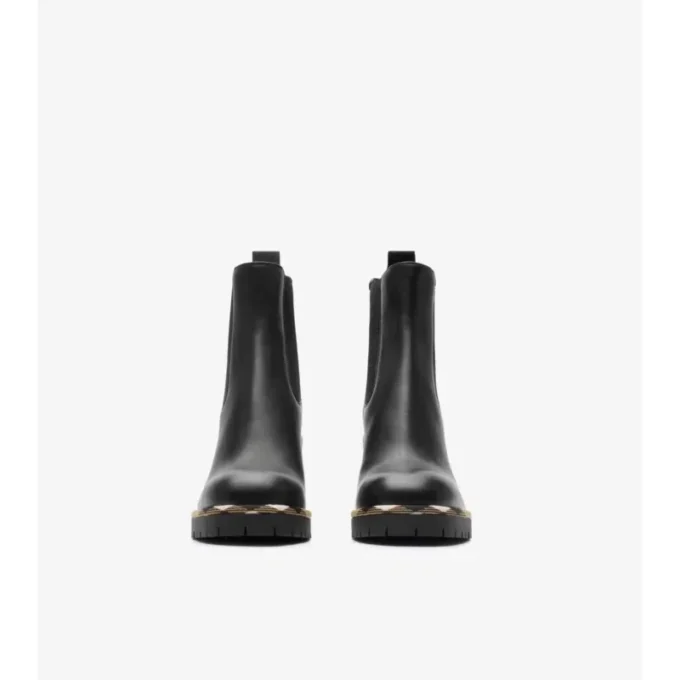 Skórzane buty Chelsea z obcasem typu gravel Skórzane buty Chelsea z obcasem typu gravel