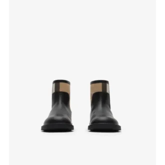 Skórzane buty z panelem w kratkę Skórzane buty z panelem w kratkę