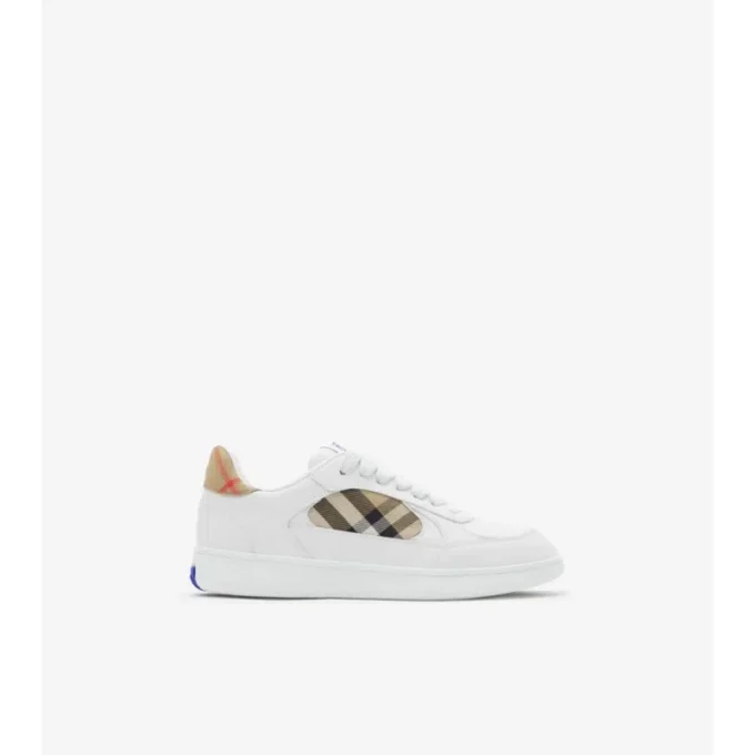 Skórzane Sneakersy z wzorem w kratkę 