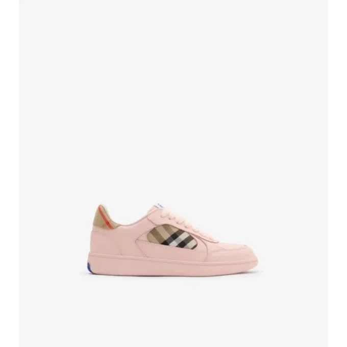 Skórzane Sneakersy z wzorem w kratkę 
