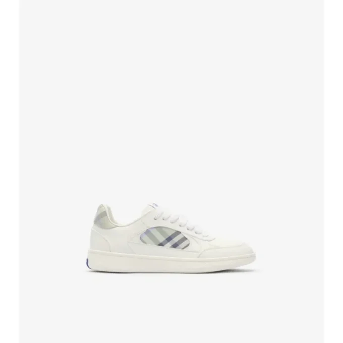 Skórzane Sneakersy z wzorem w kratkę 
