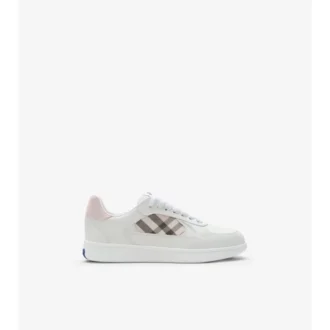 Skórzane Sneakersy z wzorem w kratkę 