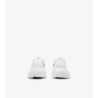 Skórzane Sneakersy z wzorem w kratkę 